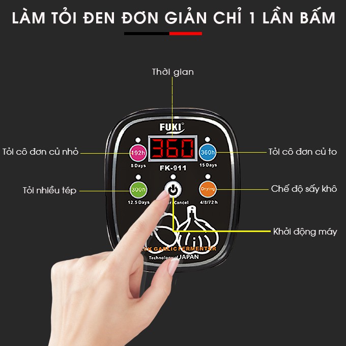 Máy làm tỏi đen Nhật Bản Fuki 6L FK-911 dòng tuỳ chỉnh (đỏ mận)